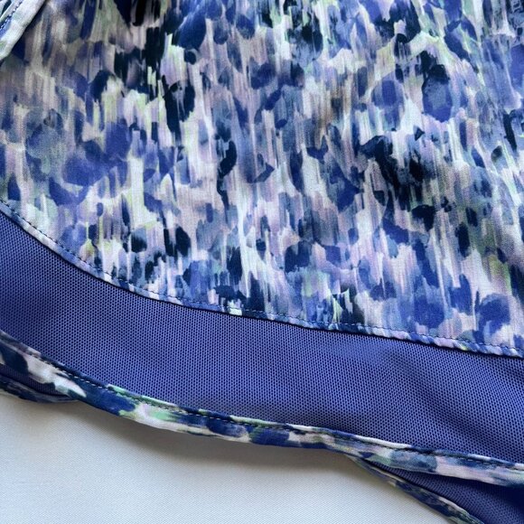 Athleta High Rise Mesh Racer Run 3" Shorts Purple/White Women’s Size Medium - Picture 5 of 11